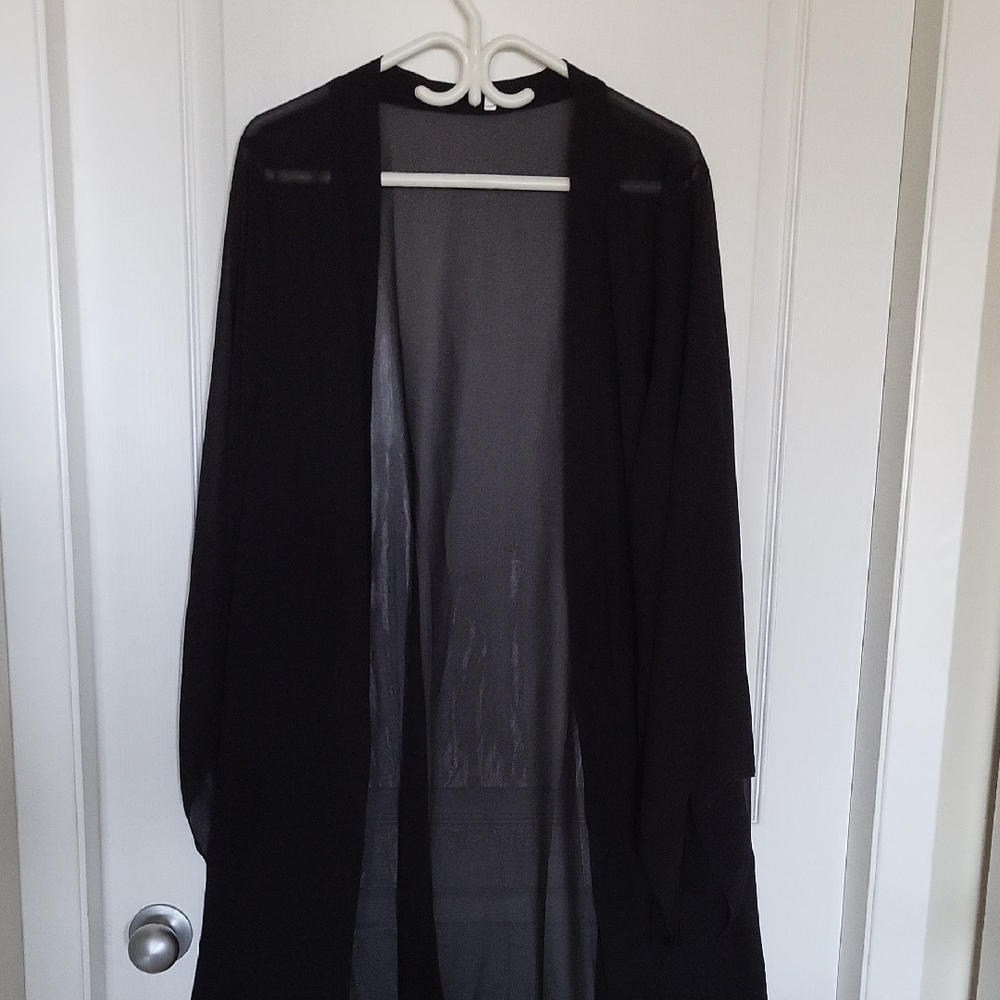 Elegant Black Sheer Kimono Cardigan